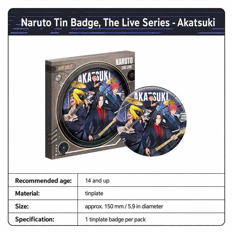 Officially Licensed Naruto The Live Tinplate Badge